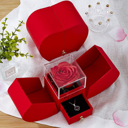 Apple Rose Jewelry Box Necklace Ring Ornament For Friends Christmas Valentine's Day - TheLoveBoutique