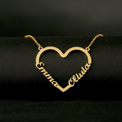 Fashion Custom Stainless Steel Name Heart Necklace for Women Personalized Letter Gold Choker Necklace Gift - TheLoveBoutique